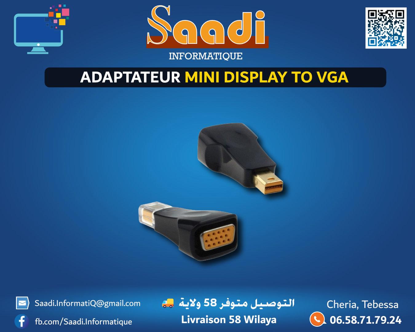 ADAPTATEUR MINI DISPLAY TO VGA