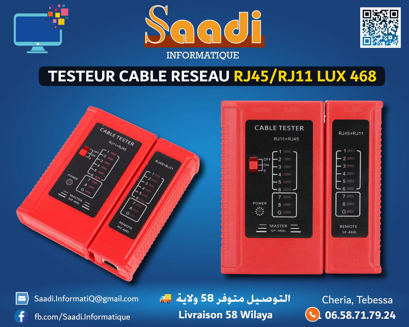 TESTEUR CABLE RESEAU RJ45/RJ11 LUX 468