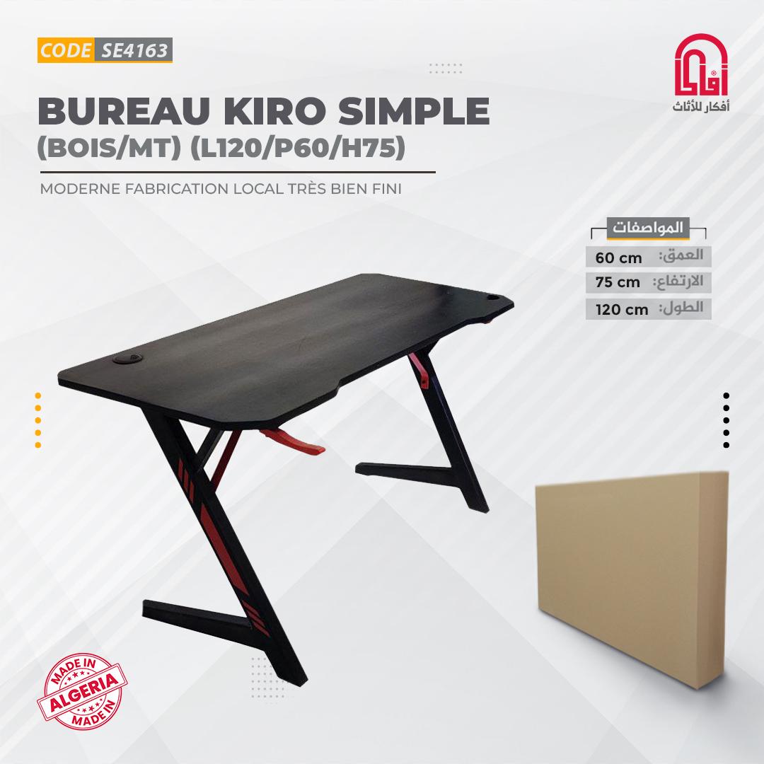 Bureau KIRO SIMPLE (BOIS/MT) (L120/P60/H75) (Noir-Noir)