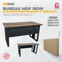 Bureau MDF IRON (L140-H75-P70cm) (D-Barouk P-Gris Mat)