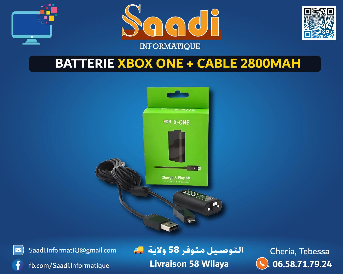 BATTERIE XBOX ONE + CABLE 2800MAH