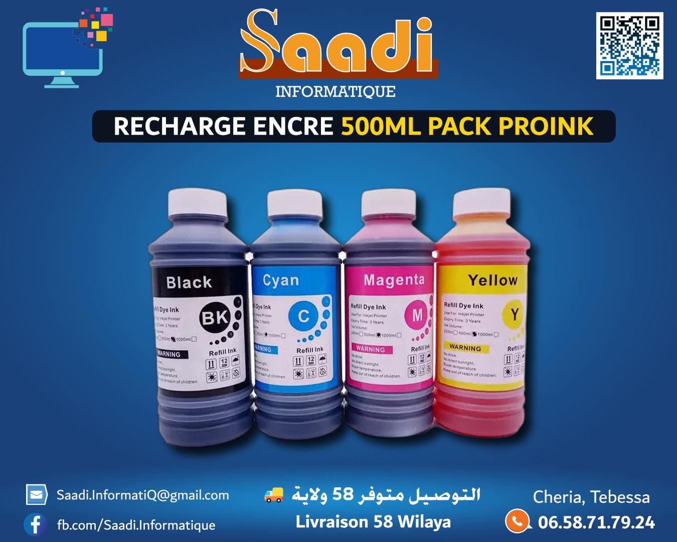 RECHARGE ENCRE 500ML PACK PROINK