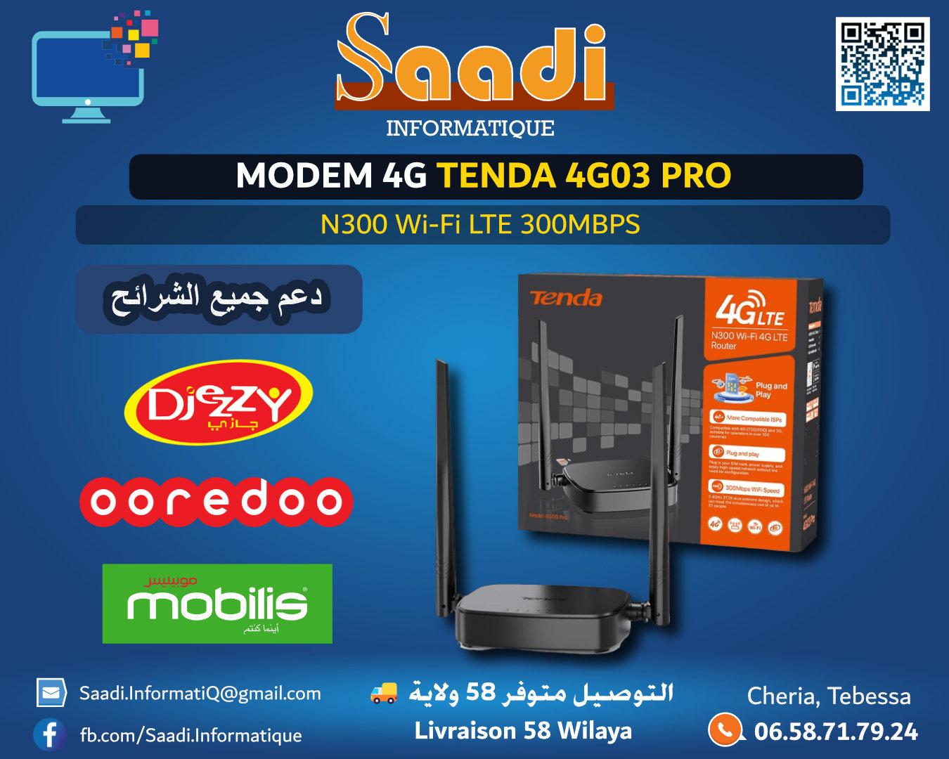MODEM 4G TENDA 4G03 PRO N300 Wi-Fi LTE 300MBPS