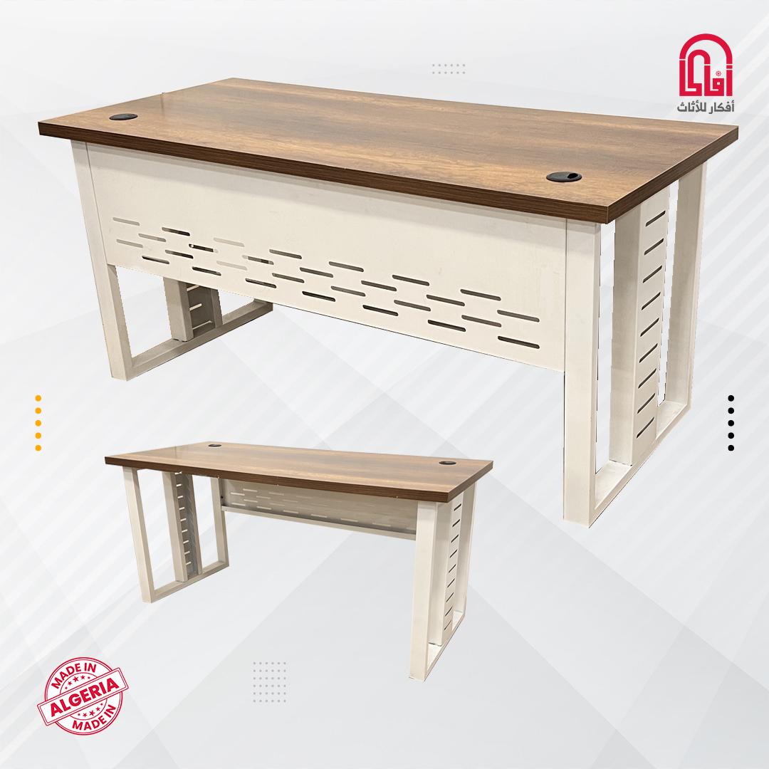 Bureau MDF IRON (L160/H75/P70cm) (D-Barouk P-Blanc)