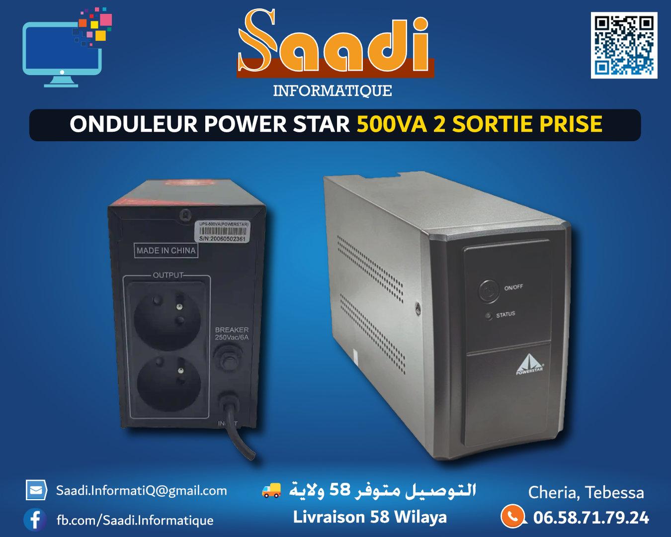 ONDULEUR POWER STAR 500VA 2 SORTIE PRISE