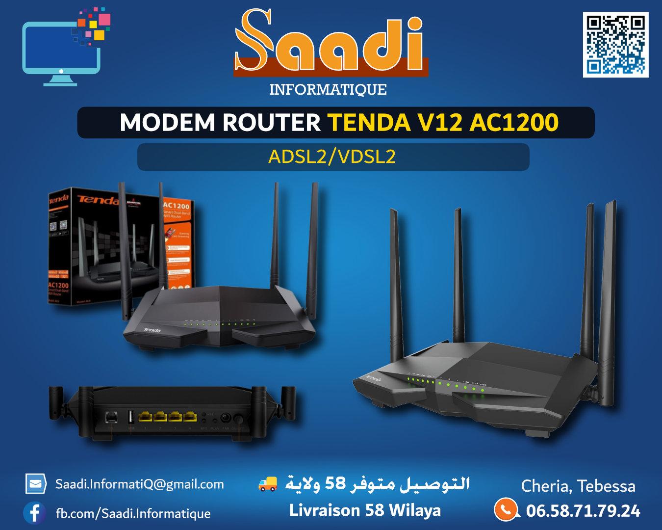 MODEM ROUTER TENDA V12 AC1200