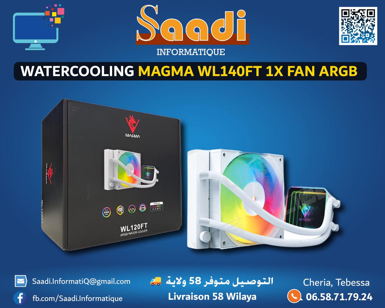 VENTILATEUR PROCESSEUR/CPU WATER COOLING MAGMA 140FT 1X FAN WHITE ARGB