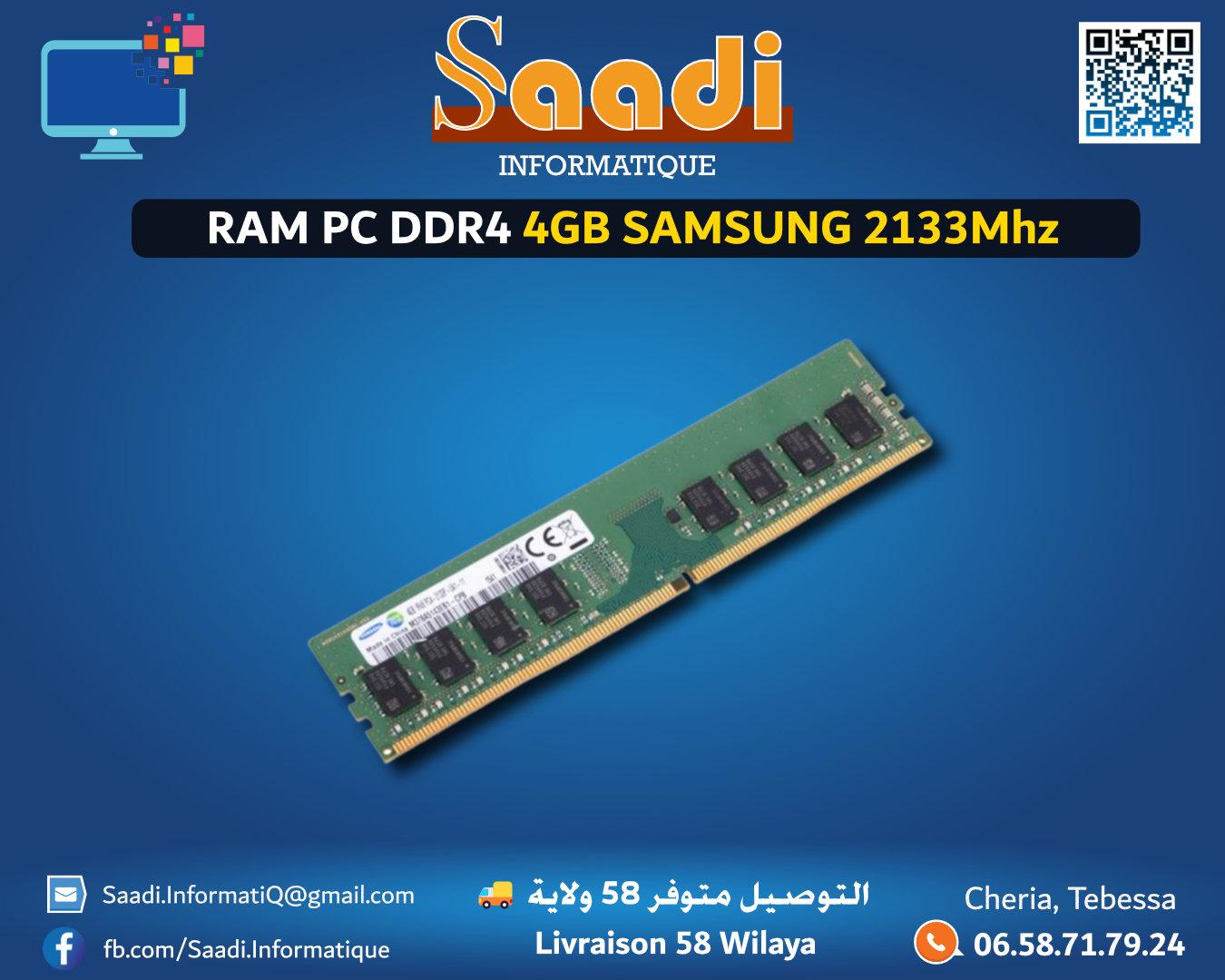 RAM PC DDR4 4GB SAMSUNG 2133Mhz
