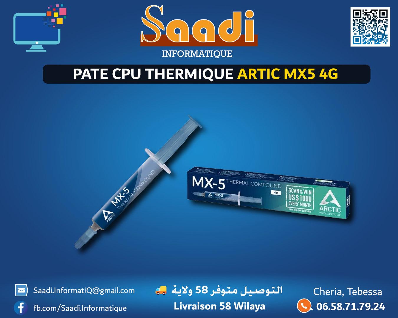 PATE CPU THERMIQUE ARTIC MX5 4G