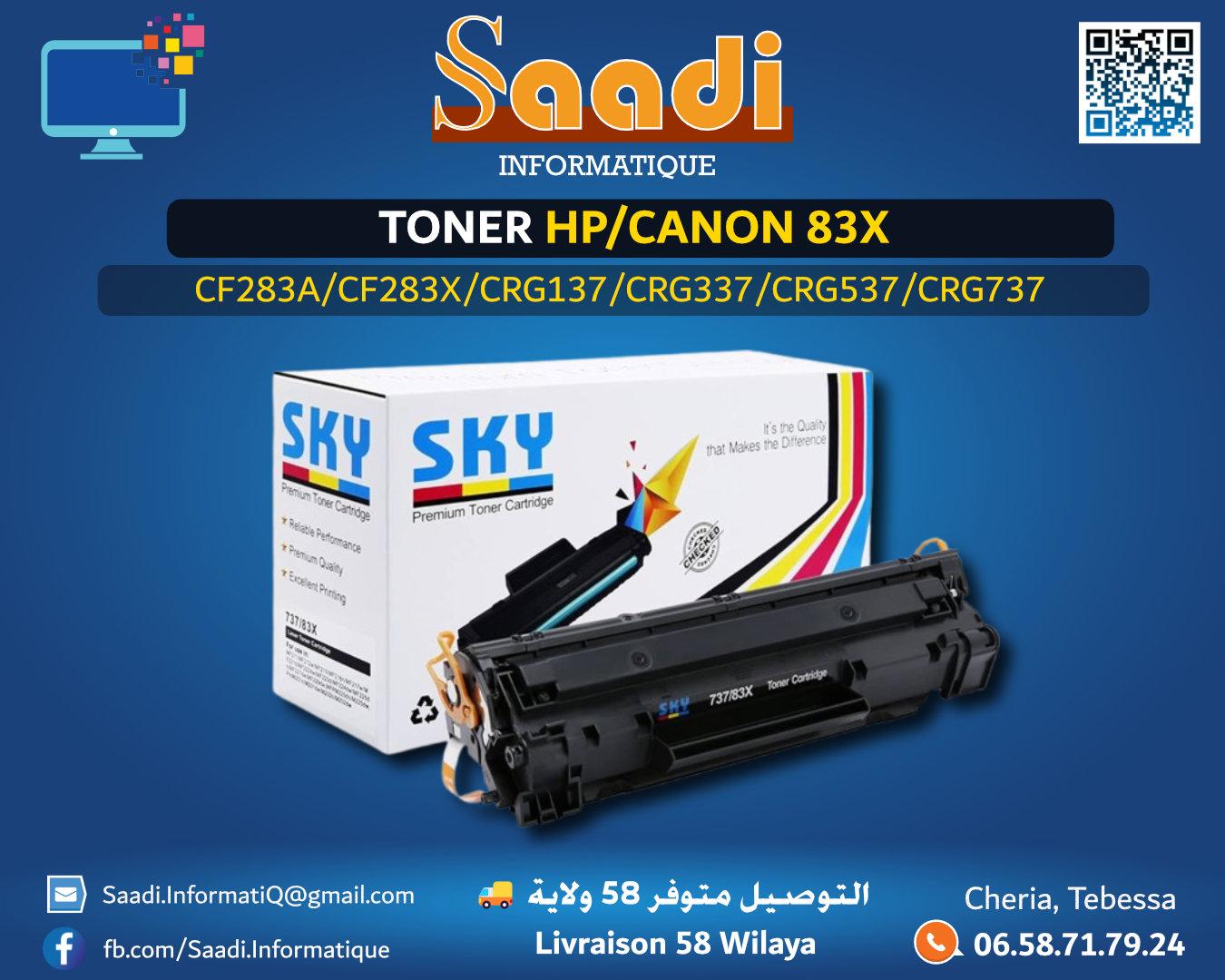 TONER HP/CANON 283A/283X/CRG137/CRG337/CRG537/CRG737