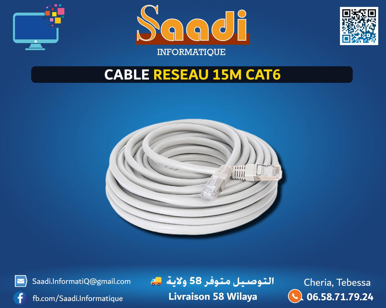 CABLE RESEAU 15M CAT6