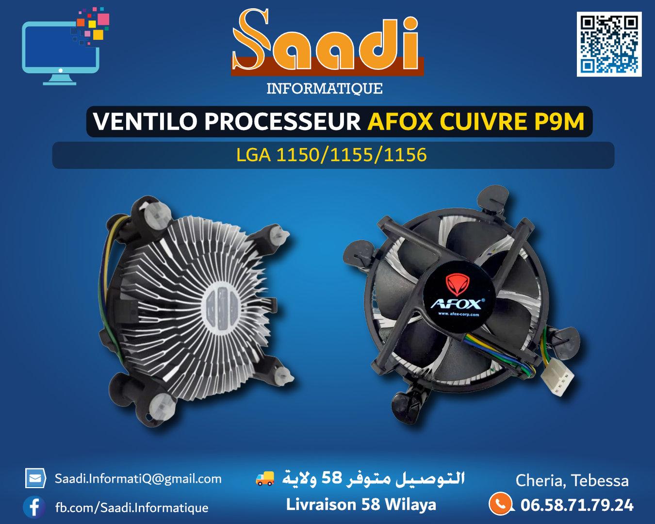 VENTILATEUR PROCESSEUR AFOX CUIVRE P9M LGA 1150/1155