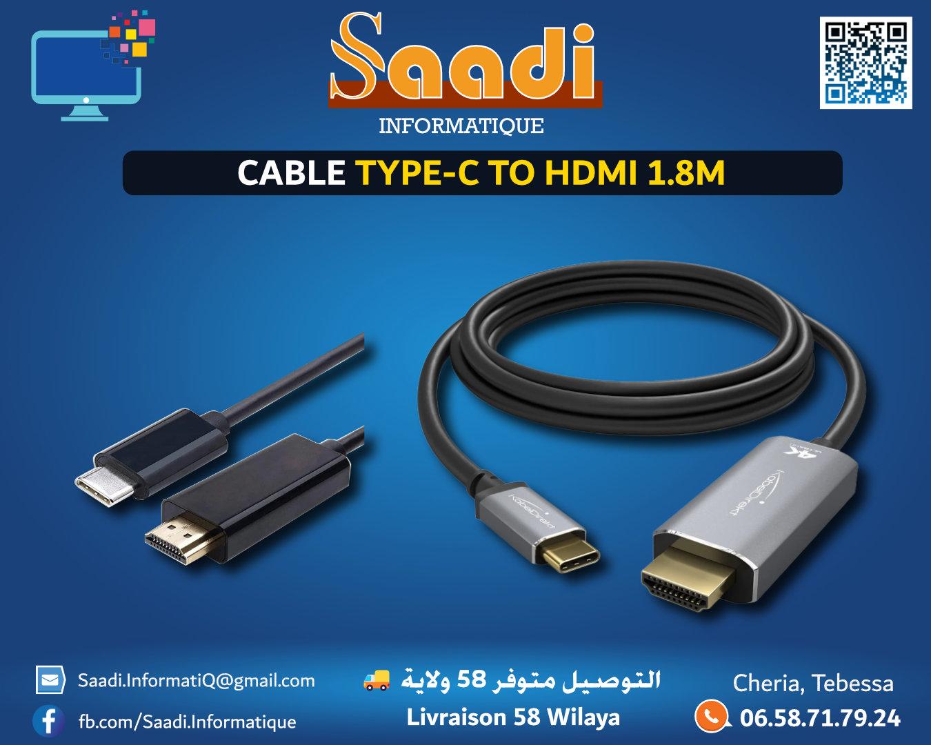 CABLE TYPE-C TO HDMI 1.8M