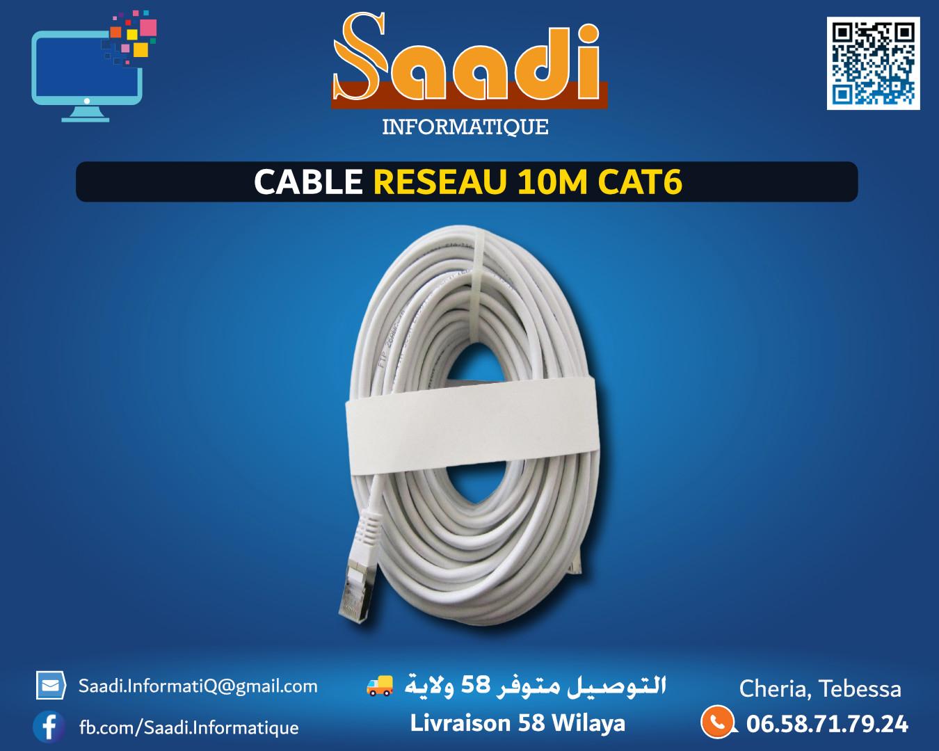 CABLE RESEAU 10M CAT6