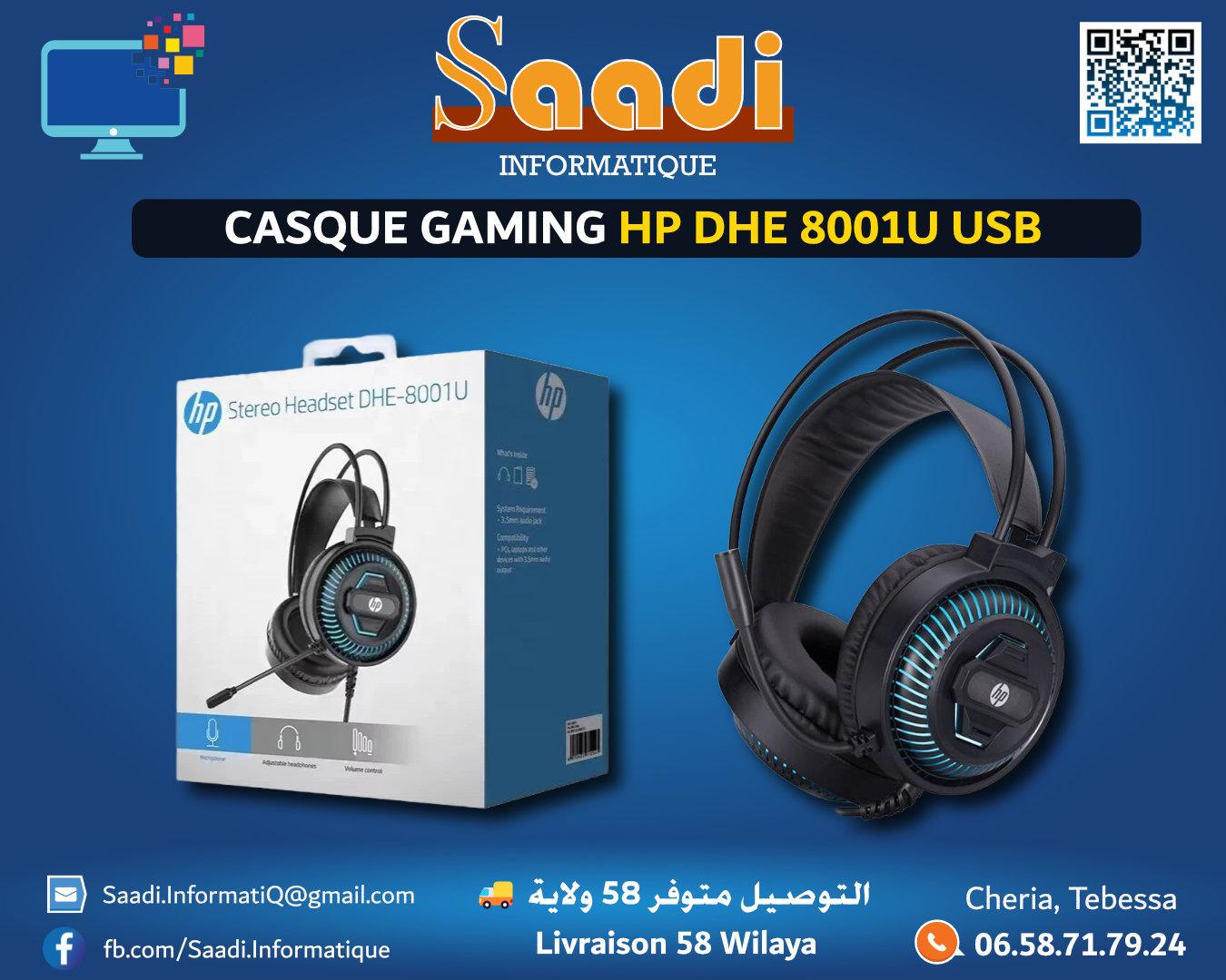 CASQUE GAMING HP DHE 8001U USB