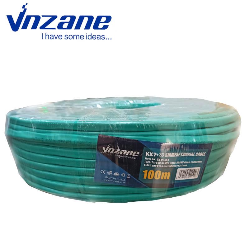 Cable Coaxial 100M Vnzane(Certifié )KX7+2C Siamese  7*0.2mmBC+3.66SPE+96*0.12m