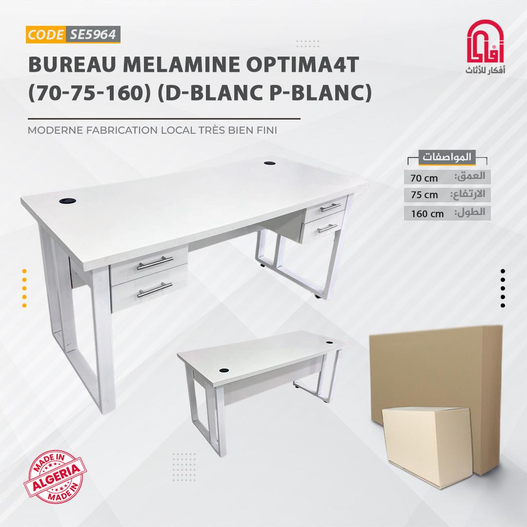 Bureau Melamine OPTIMA4T (160-75-70) (D-Blanc P-Blanc)