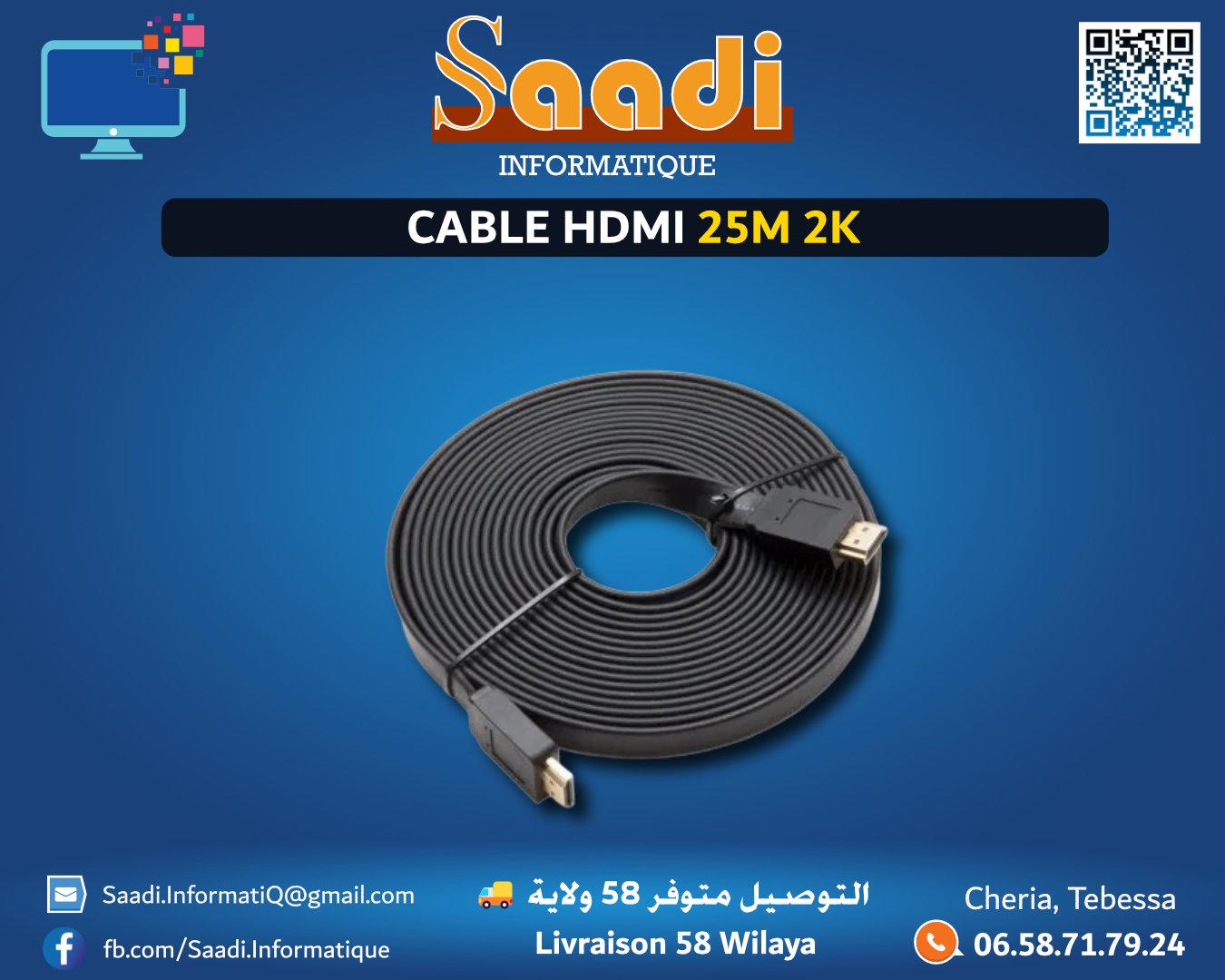 CABLE HDMI 25M 2K