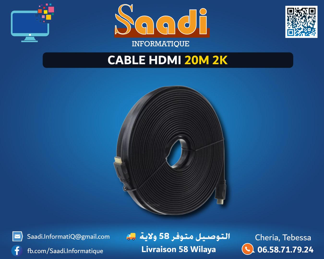 CABLE HDMI 20M 2K