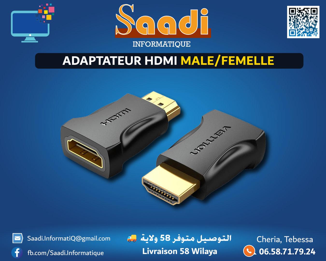 ADAPTATEUR HDMI MALE FEMELLE
