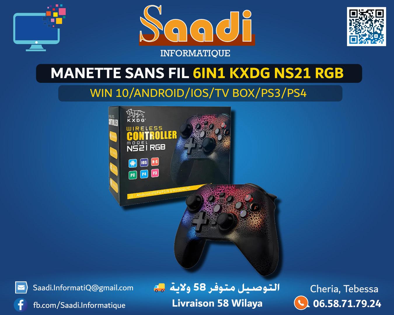 MANETTE SANS FIL 6IN1 KXDG NS21 RGB WIN 10/ANDROID/IOS/TV BOX/PS3/PS4