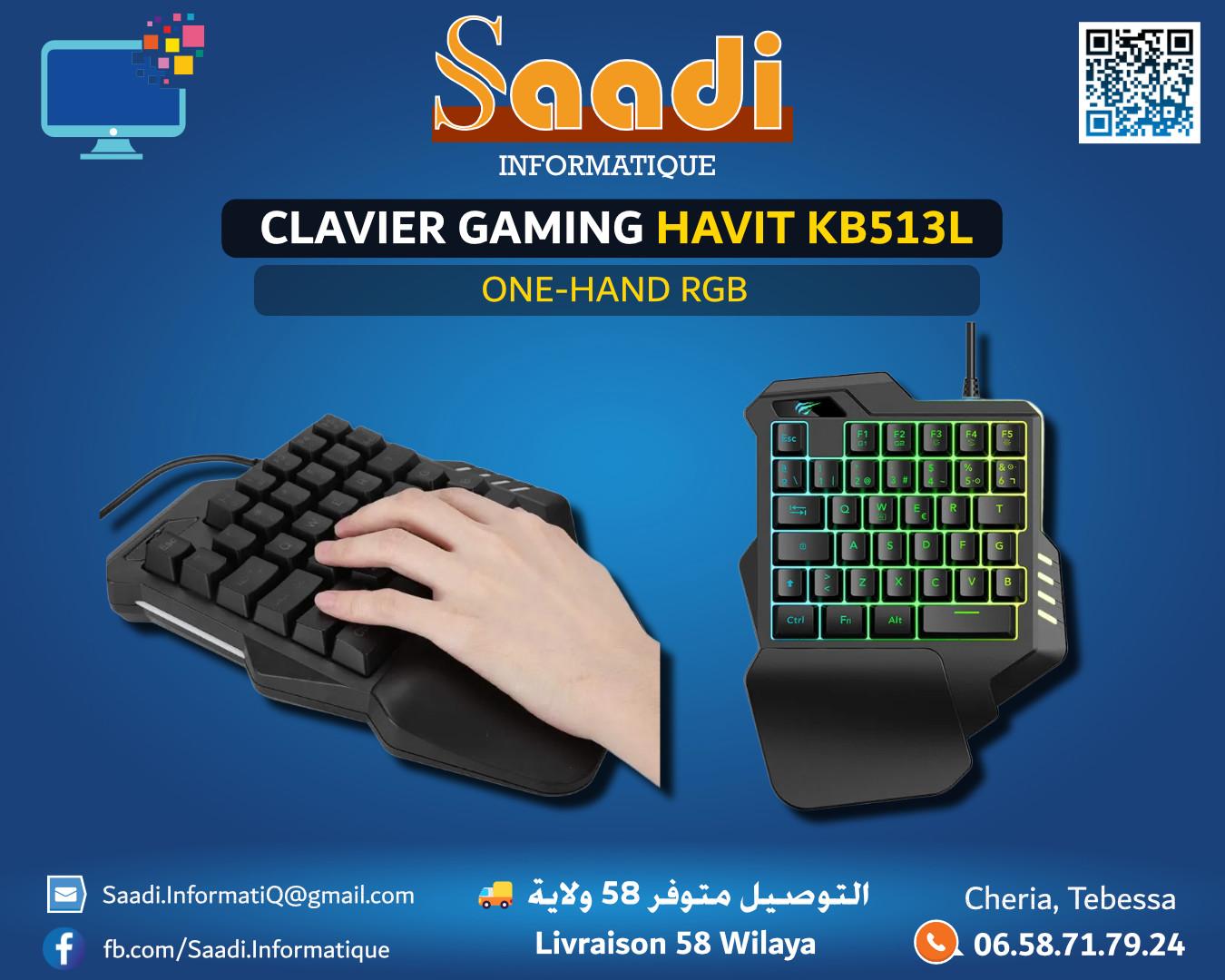 CLAVIER GAMING HAVIT KB513L ONE-HAND RGB