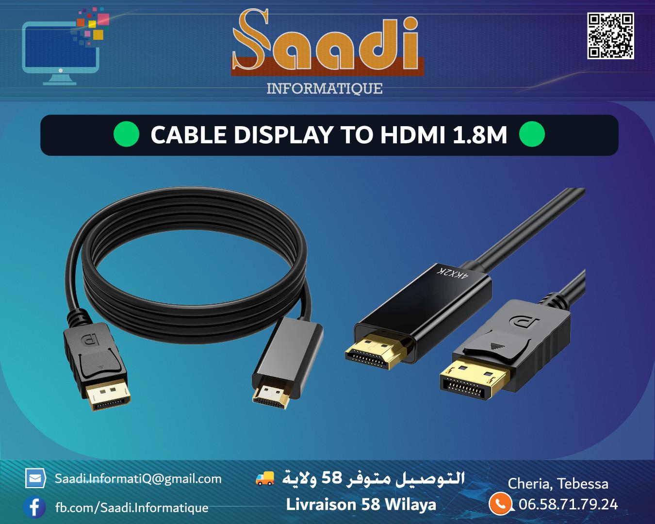 CABLE DISPLAY TO HDMI 1.8M
