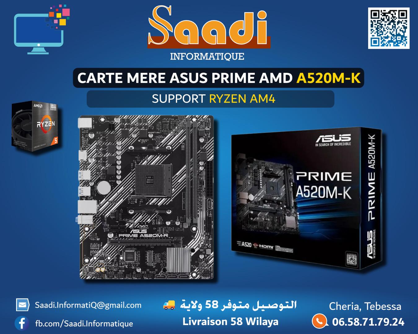 CARTE MERE ASUS PRIME AMD A520M-K