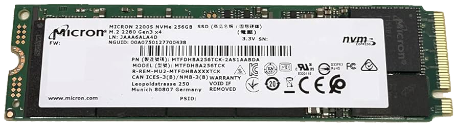 SSD NVME 256 GB TOSHIBA - MICRON