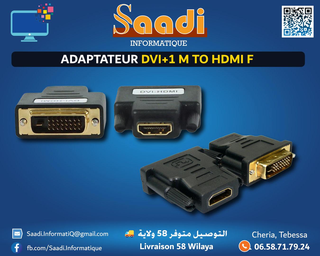 ADAPTATEUR DVI+1 M TO HDMI F