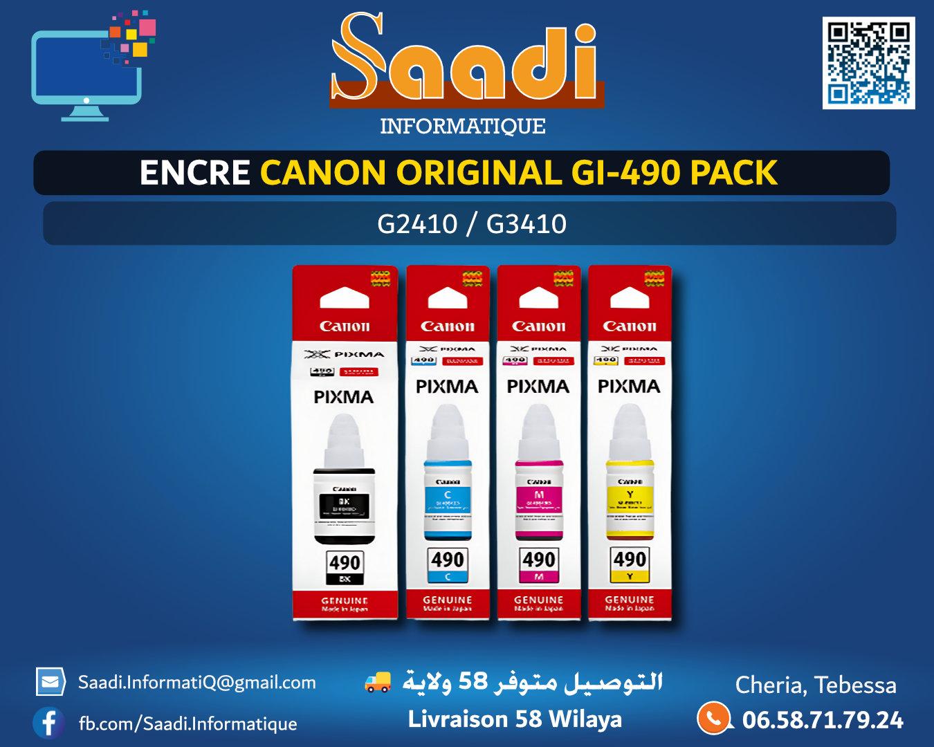 ENCRE CANON ORIGINAL G490/GI-490 PACK G2410/G3410