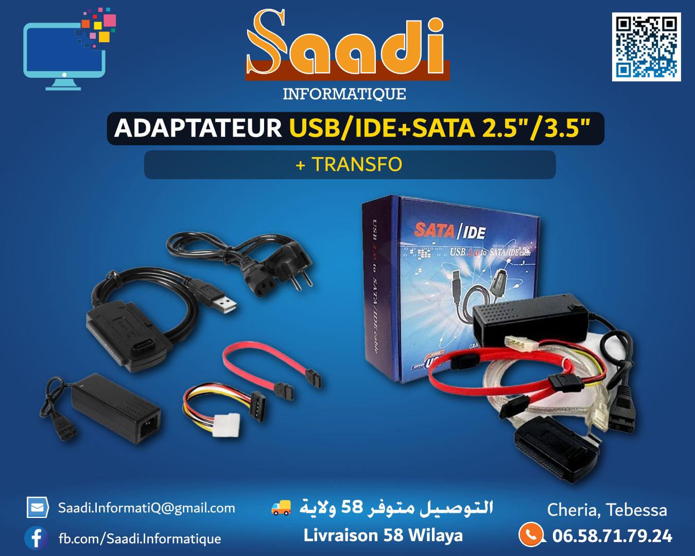 ADAPTATEUR USB TO IDE+SATA 2.5"/3.5"
