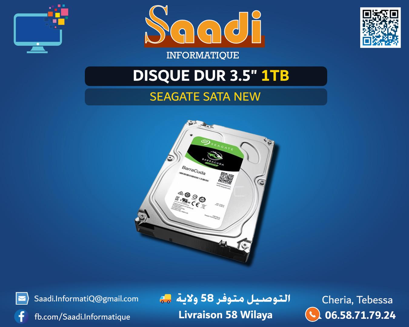 DISQUE DUR 3.5" 1TB SEAGATE SATA NEW