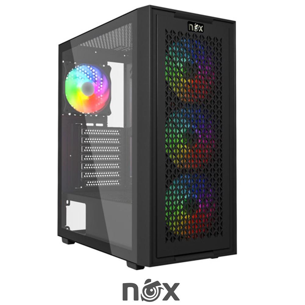 Boitier Gamer NOX NEXUS full Black plus 4Pcs Fans RGB