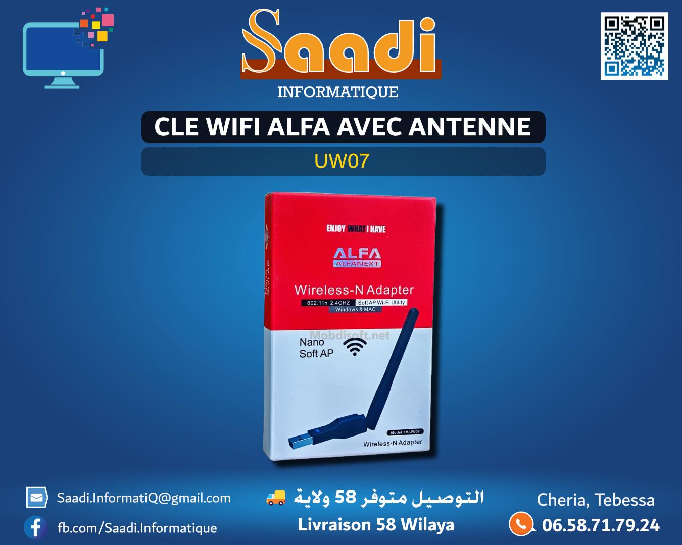 CLE WIFI ALFA AVEC ANTENNE UW07