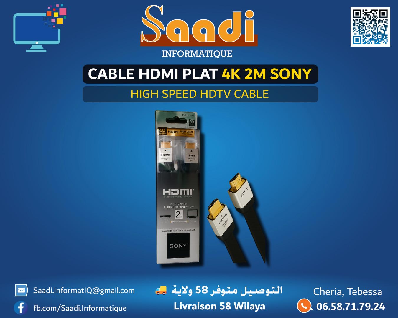 CABLE HDMI PLAT 4K 2M SONY