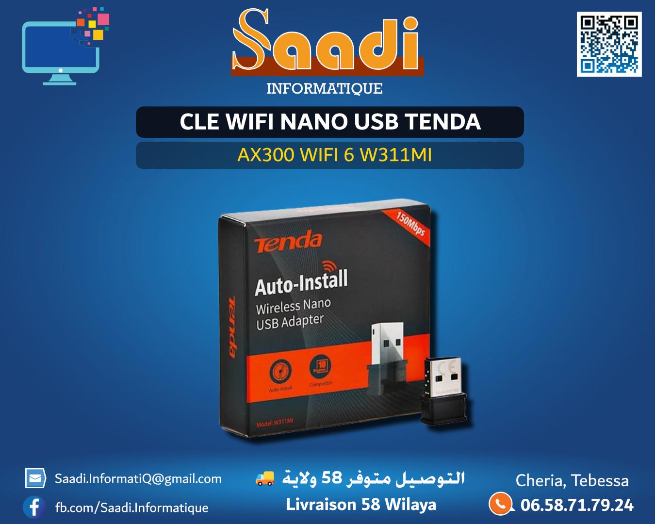 CLE WIFI NANO USB TENDA AX300 WIFI 6 W311MI